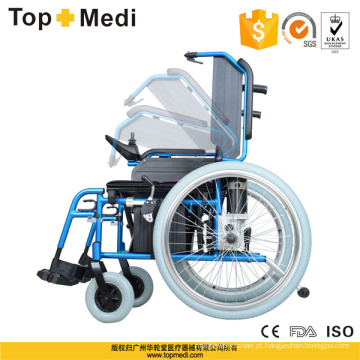Topmedi Medical Equipment Cadeira de rodas elétrica dobrável de alumínio